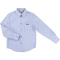 Boys Blue Branded Pocket L/s Shirt