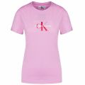 Womens Begonia Pink Flocked Monogram Slim Fit S/s T Shirt 34650 by Calvin Klein from Hurleys