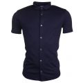 Mens Navy Button Through S/s Polo Shirt 69599 by Armani Jeans from Hurleys