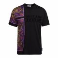 Mens Black Leopard Paisley Regular Fit S/s T Shirt 75701 by Versace Jeans Couture from Hurleys