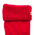 Womens Red Tall Half Cardigan Stitch Wellington Socks