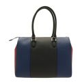 Womens Black & Blue Colour Block Tote Bag