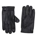 Mens Black Resit Leather Top Stitch Gloves