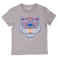 Boys Marled Grey Tiger 6 S/s Tee Shirt 71100 by Kenzo from Hurleys