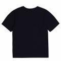Boys Navy/Silver Embroidered Logo S/s T Shirt 75619 by BOSS from Hurleys