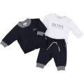 Baby Navy Tracksuit & Top Set 16646 by BOSS from Hurleys