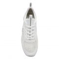 Mens White/Silver Branded Mesh Trainers 84963 by EA7 from Hurleys
