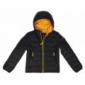 Boys Black Locking Padded Hooded Coat 31244 by Barbour from Hurleys