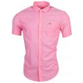 Mens Pink Branded Slim Fit S/s Shirt 71224 by Lacoste from Hurleys