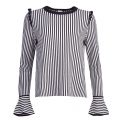 Casual Womens Blue Idindy Stripe Knitted Top 28563 by BOSS from Hurleys