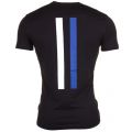 Mens Black Silver Label Branded S/s Tee Shirt