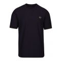 Mens Navy Contrast Cuff Pique S/s T Shirt 91934 by Fred Perry from Hurleys