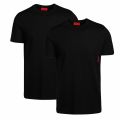 Mens Black Basic 2 Pack S/s T Shirt 37769 by HUGO from Hurleys