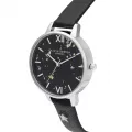 Womens Black & Silver Celestial Star Leather Watch 59462 by Olivia Burton from Hurleys