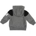 Toddler Grey/Black Logo Arm Hood Zip Sweat Top 38304 by BOSS from Hurleys