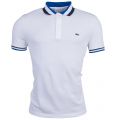 Mens White Tipped Slim S/s Polo Shirt 71259 by Lacoste from Hurleys
