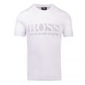 BOSS T Shirt Mens White Tee Pixel 1 S/s