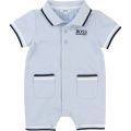 Baby Pale Blue Polo Romper 7393 by BOSS from Hurleys