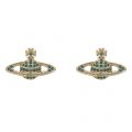 Womens Gold/Blue Zircon Mini Bas Relief Earrings 82502 by Vivienne Westwood from Hurleys