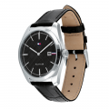 Mens Black/Silver Theo Leather Watch 79951 by Tommy Hilfiger from Hurleys