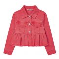 Girls Coral Twill Ruffle Jacket 82122 by Mayoral from Hurleys