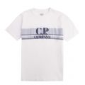 Boys Gauze White Logo Stripe S/s T Shirt 53539 by C.P. Company Undersixteen from Hurleys