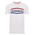 Mens Bright White Sogy Logo S/s T Shirt 55261 by Napapijri from Hurleys