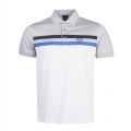 Athleisure Mens White Paddy 3 Fine Stripe Reg S/s Polo Shirt 26673 by BOSS from Hurleys