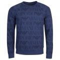 Mens Stone Blue Terry Logo Lounge Sweat Top 20035 by Emporio Armani Bodywear from Hurleys