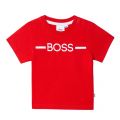 Toddler Bright Red Branded Chest Line S/s T Shirt 83885 by BOSS from Hurleys