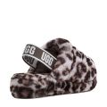 Womens Stormy Grey Fluff Yeah Slide Panther Slippers