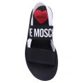 Womens Black White Logo Elastic Sandals 105758 by Love Moschino from Hurleys