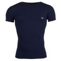 Mens Marine Shiny Logo Tee Shirt 7058 by Emporio Armani from Hurleys