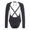 Womens Black Logo Tape L/s One Piece Swimsuit 56235 by Calvin Klein from Hurleys