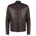 Casual Mens Brown Jagson Leather Jacket 34442 by BOSS from Hurleys