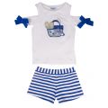 Girls White/Blue Beach Bag Top & Shorts Set 40174 by Mayoral from Hurleys
