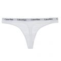 Womens White Small Logo Thong 26082 by Calvin Klein from Hurleys
