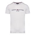 Mens Snow White Core Tommy Logo S/s T Shirt 44174 by Tommy Hilfiger from Hurleys