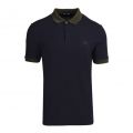 Mens Navy Space Dye Tipped S/s Polo Shirt
