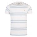 Mens Green Mist And Natural Hewitt Stripe S/s T Shirt 27587 by Farah from Hurleys