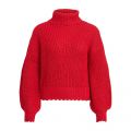Womens Barbados Cherry Vikilan Scallop Knitted Jumper 98978 by Vila from Hurleys