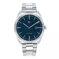 Mens Silver/Blue Theo Bracelet Watch 79949 by Tommy Hilfiger from Hurleys