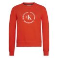 Womens Fiery Red Round Logo Relaxed Sweat Top 56193 by Calvin Klein from Hurleys