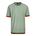 Mens Pale Green Camoff Striped Ribstart S/s T Shirt