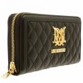 Womens Black Quilted Logo Purse