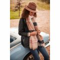 Womens Pink/Hessian Rosefield Tartan Scarf 92365 by Barbour from Hurleys