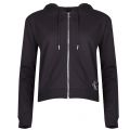 Womens Black Boxy Hooded Zip Through Sweat Jacket 34621 by Calvin Klein from Hurleys