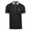 Athleisure Mens Black Philix Zip Collar S/s Polo Shirt 99672 by BOSS from Hurleys