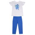 Girls White/Blue Floral Heart T Shirt & Leggings Set 40183 by Mayoral from Hurleys