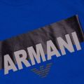 Boys Blue Chest Branded L/s Tee Shirt 11594 by Armani Junior from Hurleys